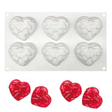 Heart with Bow 6 Cavity Silicone Mold