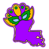 Mardi Gras Louisiana Mask Map Cookie Cutter with Stamp