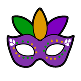 Mardi Gras Mask #1 Cookie Cutter with Stamp