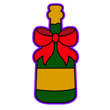 Festive Bottle with Bow Cookie Cutter and Stamp Size Option