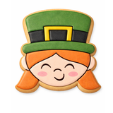 St. Patrick's Day Leprechaun Girl Cookie Cutter and Stamp with Size Option