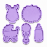 Baby in Bloom Collection – 5 Piece Cookie Cutter & Embosser Set