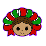 Mexican Theme Maria Doll Face Cookie Cutter and Stamp with Size Option