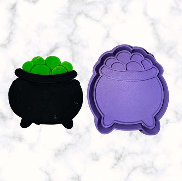Cauldron Cookie Cutter with Stamp Option