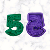 Dinosaur Number 5 Cookie Cutter and Stamp