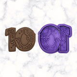 Dinosaur Number 10 Cookie Cutter and Stamp