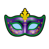 Mardi Gras Mask #2 Cookie Cutter with Stamp Option