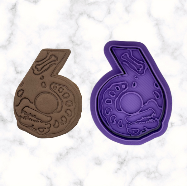 Dinosaur Number 6 Cookie Cutter and Stamp