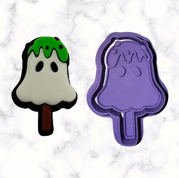 Spooky Popsicle Cookie Cutter with Stamp Option