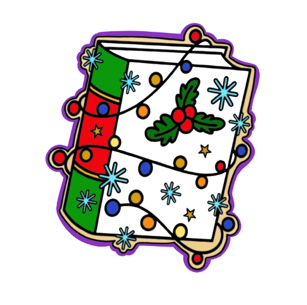 christmas Festive Book Cookie Cutter and Stamp
