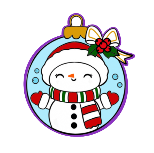 Snowman Ornament Cookie Cutter and Stamp with size option