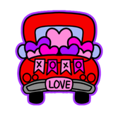 XOXO Valentine Truck Cookie Cutter and Stamp