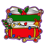 Festive Book Stack Cookie Cutter and Stamp
