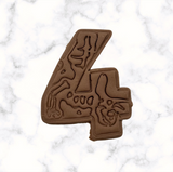 Dinosaur Number 4 Cookie Cutter and Stamp