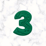 Dinosaur Number 3 Cookie Cutter and Stamp