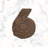 Dinosaur Number 6 Cookie Cutter and Stamp