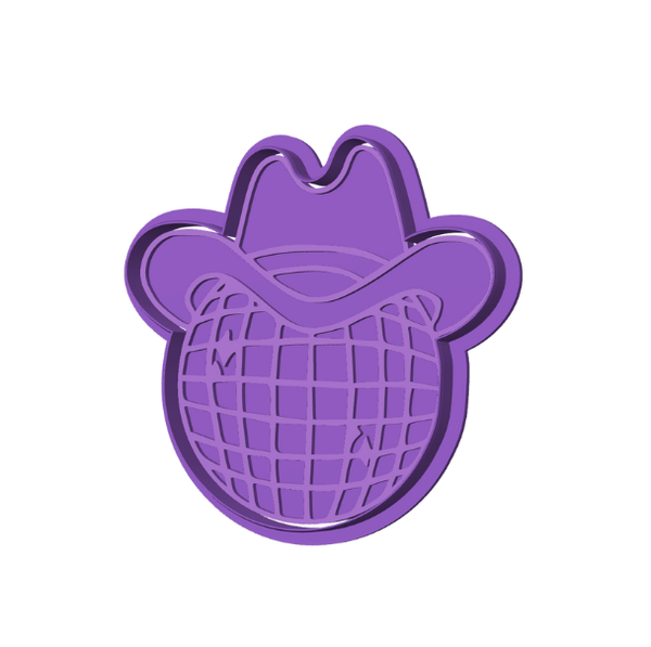 Disco Ball Cowboy Hat Cookie Cutter and Stamp Size Options