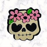 Skull Cookie Cutter with Stamp Option