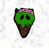 Spooky Ice Cream Cone Cookie Cutter with Stamp Option