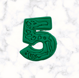 Dinosaur Number 5 Cookie Cutter and Stamp