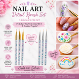 3-Piece Fine Detail Art Brush Set – Gold or Silver Random Color