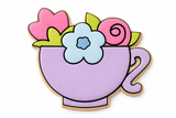 Blooming Teacup Garden Cookie Cutter & Stamp