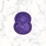 Dinosaur Number 8 Cookie Cutter and Stamp