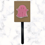 Spooky Ghost Cookie Cutter with Stamp Option