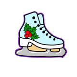 Christmas Ice Skate Cookie Cutter and Stamp Size Options