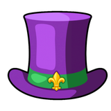 Mardi Gras Top Hat Cookie Cutter with Stamp Option