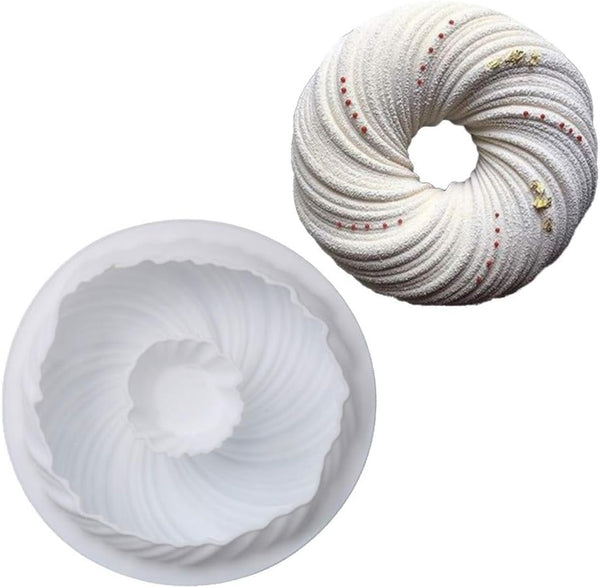 New Round Swirl Cake Mold For Baking Amazing Dessert Art Mousse Silicone 3d Mould Pastry Pan