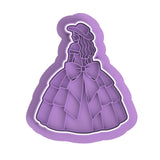 Elegant Southern Belle Ball Gown Cookie Cutter & Embosser Stamp Set