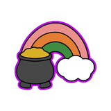 St. Patrick's Day Rainbows End  Cookie Cutter and Stamp with Size Option