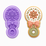 Talavera Baby Rattle Cookie Cutter & Embosser Two-Piece Set