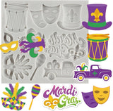 Fat Tuesday New Orleans Festival 9 Cavity Silicone Mold
