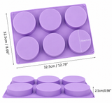 6-cavity round silicone mold for making individual mini cakes, mousse cakes, entremets, chocolate and frozen desserts.