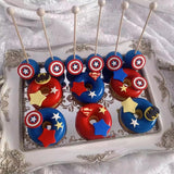 Superhero Emblem Silicone Mold – 3-Cavity Comic Book Hero Fondant & Chocolate Mold