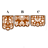 Mexican Papel Picado Cookie Cutter and Stamp with Size Option