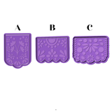 Mexican Papel Picado Cookie Cutter and Stamp with Size Option