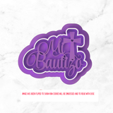 Mi Bautizo With Cross Cookie Cutter and Stamp with Size Option