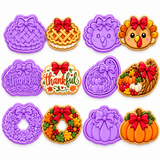 Sweet & Thankful Thanksgiving 6-Piece Cookie Cutter & Embosser Stamp Set