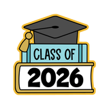 Class of 2026 Cap with Book Cookie Cutter & Stamp
