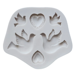 Wedding Dove & Heart Silicone Mold