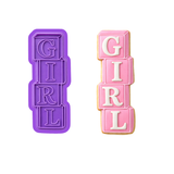 Baby Block Girl Cookie Cutter & Stamp