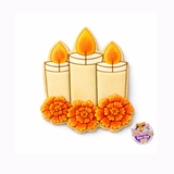 Floral Candle Trio Cookie Cutter – Marigold Inspired Design