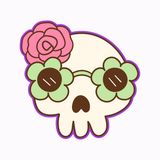 Kawaii Sugar Skull Cookie Cutter & Stamp – Floral Sunglasses Fiesta Cookie Cutter