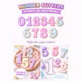 Number Cookie Cutters (0–9) – Full Set or Individual Numbers – Cutter Only