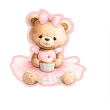 Sweet Cupcake Teddy Bear Cookie Cutter & Stamp