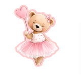 Ballerina Bear with  Balloon Cookie Cutter & Stamp