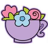 Blooming Teacup Garden Cookie Cutter & Stamp
